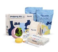 Figured'Art Kit de Poterie Adulte avec Argile Premium Autodurcissante 2kg Sans Cuisson pour Débutants, Séchage à l'Air Libre. 100% Prêt à l’Emploi avec Outils, Peintures, Pinceaux, Vernis & Tutoriels