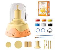 Kit de poterie en argile, petit ensemble de roue de poterie pour débutants, fournitures d'art de sculpture en céramique, kit d'artisanat pour enfants