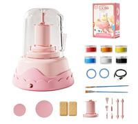 Kit de poterie en argile, petit ensemble de roue de poterie pour débutants, fournitures d'art de sculpture en céramique, kit d'artisanat pour enfants