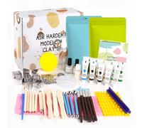 Kit de Poterie en Argile pour la Maison,Argile Autodurcissante pour Débutants,DIY Kit poterie Adulte,Kit Argile Poterie sans Cuisson,pour Les Projets Artistiques, Cadeau Créatif et Activités DIY