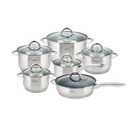 Kit de pots - KINGHOFF - KH-4450 - Acier inoxydable - 12 pièces - Couvercles en verre