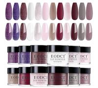 Kit de poudre à ongles EODCI, 12 couleurs, idéal pour la Saint-Valentin. Manucure professionnelle à faire soi-même à la maison, avec paillettes nude, marron, rose, bordeaux et violet. Sans lampe UV/LE