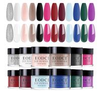 Kit de poudre à ongles Eodci, 12 couleurs pour toutes les saisons : nude, rouge, bleu, blanc, paillettes argentées. Manucure professionnelle à faire soi-même à la maison, sans lampe UV/LED.
