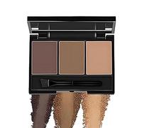 Kit de poudre à sourcils pour sculpter, remplir et définir les sourcils, comprend un pinceau et un miroir, imperméable (expresso profond, moka velouté + caramel doux)