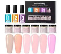 Kit de poudre à tremper pour ongles avec base top coat et activateur Set pailletée art des extension d français Pas lampe LED nécessaire Idéal les DIY la maison