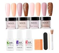 Kit de poudre de trempage pour ongles, 4 couleurs, kit démarrage avec liquide et accessoires complets pour salon manucure français, bricolage à la maison
