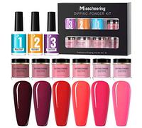 Kit de Poudre pour Ongles trempés Set à Paillettes Nail Art avec Base Top Coat Activator Pas lampe LED nécessaire Extension d Français DIY Idéal les Débutants