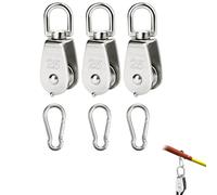 Kit de poulie de musculation, 6 pièces, avec 3 poulies M25 et 3 mousquetons M6, capacité de charge jusqu'à 150 kg, idéal pour le fitness et les projets extérieurs, inoxydable, dimensions compacte