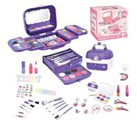 Kit de pour lavables - 6,38 Pouces de sécurité Non Toxique pour Filles, Adorable joueuse de Jeu cosmétique Amusant avec Miroir, Complet pour âgés de 3