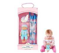 Kit de Poussette de Pliable, Mini Landau pour Chambre d'enfant, Ensemble de Jouets pour Faire Semblant de Jeu de rôle pour Filles, Conception de Transport compacte, Manipulation Simple, Gain de