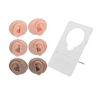 Kit de pratique de modèle d'oreille en silicone, entraîneur de perçage d'oreille humaine doux et réaliste pour débutants, support en acrylique, couleur de peau claire, moyenne et