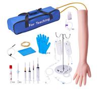 Kit de Pratique de Phlébotomie-Duoku-Bras D'entraînement à la Ponction Veineuse IV à Haute Simulation-2 Flacon Suspendu, 4 Seringue