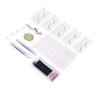 Kit de pratique d'extension de cils, pince à épiler professionnelle pour faux cils, pince à colle, joint de tasse, ensemble de coussinets pour les yeux pour débutants, beauté des