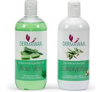 Kit de pré-traitement et post-traitement à la cire - 500 ml Lotion tonique pre- epilation Aloe Vera et 500 ml Huile après-épilation Eucalyptus- soins de la peau, enlève les résidus de cire