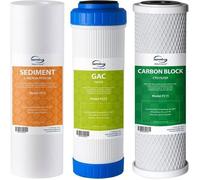 Kit de préfiltres pour osmose inverse - iSpring - F3 - Remplacement 6 mois - Charbon actif et sédiments - Améliore le goût de l'eau