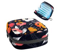 Kit de première période abstrait à motif floral dessiné à la main pour filles, porte-serviettes hygiéniques, porte-serviettes hygiéniques avec fermeture éclair, porte-serviettes hygiéniques