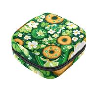 Kit de première période pour filles et femmes, trèfle à quatre feuilles de la Saint-Patrick, tampon, protège-slips menstruel, porte-coussinet d'allaitement avec fermeture éclair, organiseur de