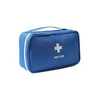 Kit de premiers secours 14 x 24 x 8 cm avec poches intérieures étanches - Sac à médicaments - Sac de pharmacie de voyage - Sac de rangement - Trousse médicale d'urgence - Kit de premiers secours, bleu