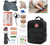 Kit de premiers secours pour l'extérieur, 51 pièces - Kit de premiers secours - Trousse tactique médicale - Kit militaire pour camping, voiture, aventure, chasse, randonnée, maison