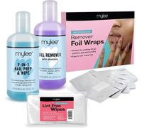 Kit De Préparation Et Nettoyage Ongles Gel Avec Dissolvant, Prep & Wipe 2-En-1 250ml Et Gel Remover Avec Acétone 250ml + Lingettes Pour Ongles Et Feuilles D'aluminium
