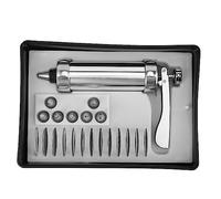 Kit de Presse à Biscuits, Pistolet de Presse de Décoration de Pâtisserie en Alliage Aluminium avec Buse de Tuyauterie 7 Pièces et Moule à Biscuits 13 Pièces pour Fabricant