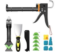 Kit de presse à cartouche, Pistolet à Calfeutrer Silicone en Métal pour grattoir à joints pour salle de bain, cuisine, sol, fenêtre, joints d'évier, cadre