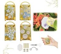 Kit de Presse à Fleurs en Métal, 4pcs Micro Presse à Fleurs Portable en Métal, Mini Kit de Presse à Fleur s, Kits de Préservation des Plants Miniatures, pour les Amateurs D'art et D'artisanat (4pcs)