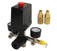 Kit de pressostat de compresseur d'air, Valve CE, interrupteur de contrôle de pression, couvercle noir, compteur en fer, laiton, coupleur rapide de Style américain