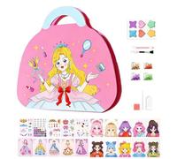 Kit de princesse glamour magique - 24 x 21 x 5 cm avec art en aluminium, peinture de pierres précieuses, jouets amusants et étincelants | Jeux d'habillage | Jouet de princesse amusant pour fête