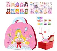 Kit de princesse scintillante, ensemble de peinture de pierres précieuses glamour, artisanat d'art en aluminium avec pierres brillantes, boîte de jeu d'habillage colorée, activité de bijoux créative a