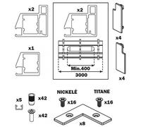 Kit de profils pour 2 portes cadre en aluminium - argent anodisé SALICE