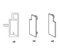 Kit de profils pour portes de meuble bois - 3 mètres - système Folder - argent anodisé SALICE