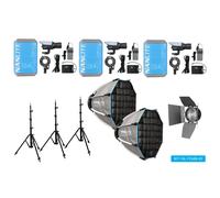 Kit de projecteur LED bicolore Nanlite FC-60B avec triple boîtier, pied d'éclairage, fresnel et softbox | ✅ Livraison gratuite à partir de 100 €
