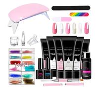 Kit de Prolongation d'Ongles en Gel - Outil De Manucure Texture Lisse Avec Lampe UV | Vernis Semi-Permanent pour Prolongation - Pour Voyage, Déplacements Pro, Maison, Extérieur, École ou Cadeau