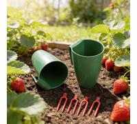 Kit de propagation de coupe et fourchette d'enracinement des fraises avec 10 pots de plantation et 20 fourchettes pour un développement efficace des racines de fraises et un jardinage (taille L)