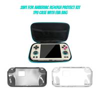Kit de protection 2 en 1 pour Anbernic RG476H, étui en TPU souple transparent avec sac de rangement portable, Kit de console de jeu Transprent Kit