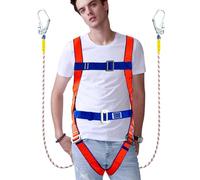 Kit De Protection Anti-Chute Avec Harnais De Sécurité | Harnais De Travail Robuste Pour Corps Entier | Outils Toiture Ergonomiques Avec Longe Absorbant Choc, Accessoires Randonnée Aventure