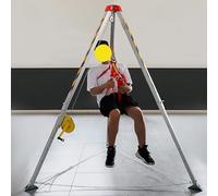 Kit de Protection antichute, trépied pour espaces confinés avec Dispositif autobloquant, Force de Traction du treuil 544,3 kg/816,5 kg/1179,3 kg, adapté aux égouts et aux Tunnels.
