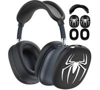 Kit de Protection Araignée Compatible AirPods Max 1/2 - Housse Complète en Silicone Souple - Anti-Choc, Anti-Rayures - Noir Le noir