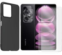 Kit De Protection Complète Pour Xiaomi Redmi Note 12 Pro 5g - 2 Verres Trempés Écran/Caméra + Coque Silicone Transparente Anti-Choc/Rayures