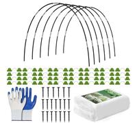 Kit de protection contre le gel, 2 x 10 m - Couvertures contre le gel pour plantes d'extérieur - Avec arceaux de tunnel de serre, de jardin, de jardin surélevé, protection contre le gel et la neige