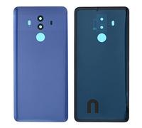 Kit de protection de batterie + double face + lentille compatible avec HUAWEI MATE 10 PRO/BLA-L29 BLA-L09 arrière arrière arrière coque arrière arrière + autocollant + lentille avec cadre (bleu)