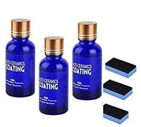 Kit De Protection De Peinture De Revêtement En Céramique De Voiture 9h, Agent De Revêtement En Céramique Nano De Voiture Anti-rayures 30 Ml Avec 1 éponge, Revêtement En Verre Hydrophobe (3 pièces)