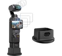 Kit de protection d'écran pour DJI Osmo Pocket 3,protection d'objectif en verre optique 3 pièces + protection d'écran LCD en verre trempé 3 pièces + base en silicone accessoires DJI Pocket 3