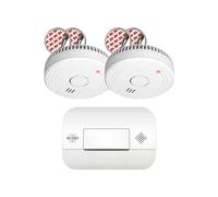 ELRO FF1840 Kit Complet de Sécurité Incendie - 2 Détecteurs de Fumée avec Montage Magnétique et Détecteur de CO - Batteries Longue Durée