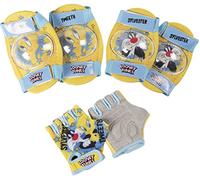 Kit de protection Looney Tunes. Kit vélo pour fille composé de coudières, genouillères et gants avec titti et chat Silvestro