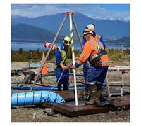 Kit de protection portable contre les chutes pour espaces confinés 816,5 kg Système de sauvetage sur trépied avec treuil Outil de sauvetage d'urgence et équipement de sécurité Dispositif d'arrêt de