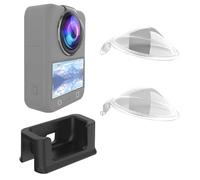 Kit de protection pour appareil photo panoramique DJI OSMO 360 - Protections d'objectif + base en silicone - Résistant aux chocs et aux rayures - Comprend 2 cache-objectifs et support antidérapant