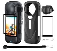 Kit De Protection Pour Insta 360 X5 - Coque En Silicone, Couvercle De Lentille En Silicone Et Protecteur D'Écran Pour Une Protecti