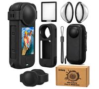 Kit de protection pour Insta360 X4 Air : Protection d'objectif, cadre de protection, capuchon, sac de rangement, étui, protecteur d'écran pour Insta 360 X4 Air noir